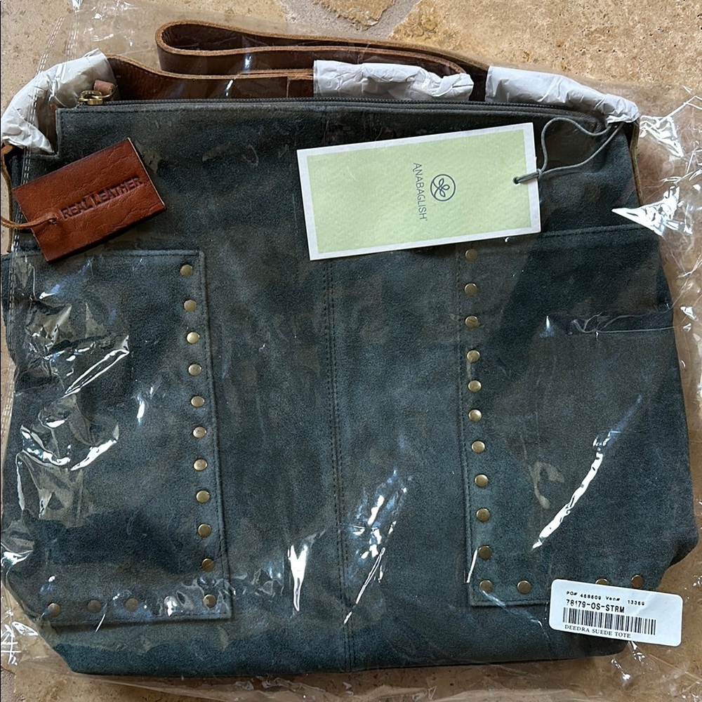 Dark Green Suede Tote - NWT